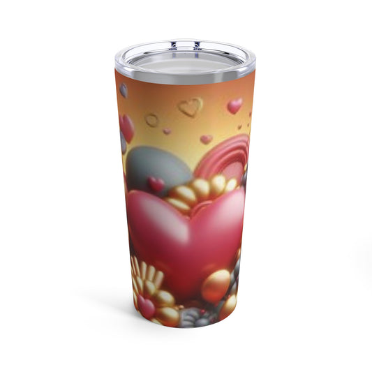 Beautiful Hearts Tumbler with Straw, 20oz