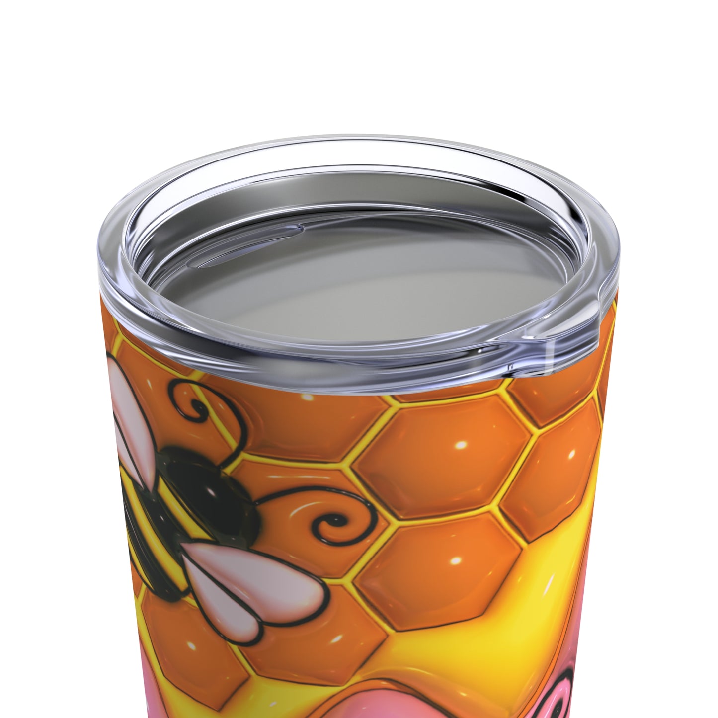 Honey Bee With Flowers 3D Design Tumbler with Straw, 20oz