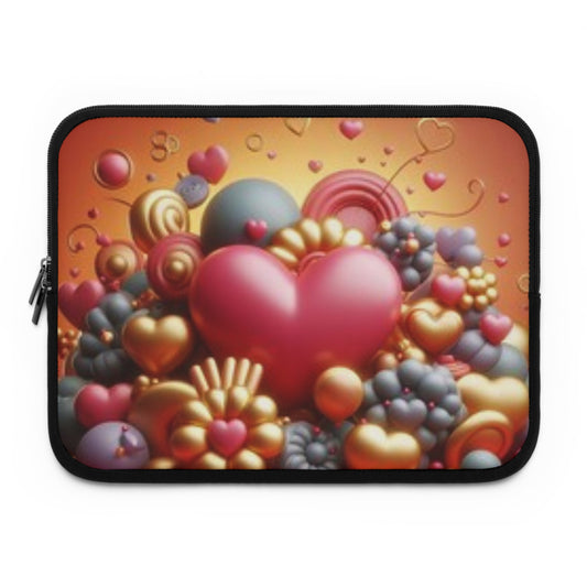 Beautiful Hearts Laptop Sleeve, 13", 3D Design