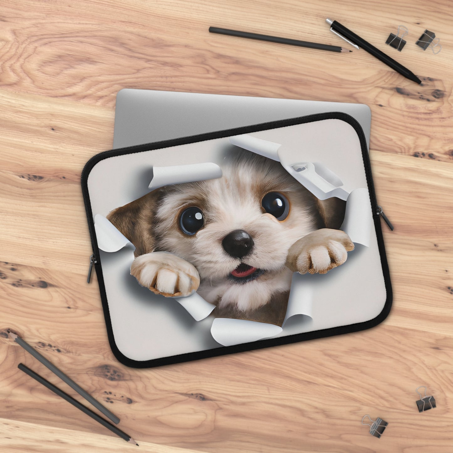 Laptop Sleeve with Cute 3D Puppy Design. Tablet Protector, 13"