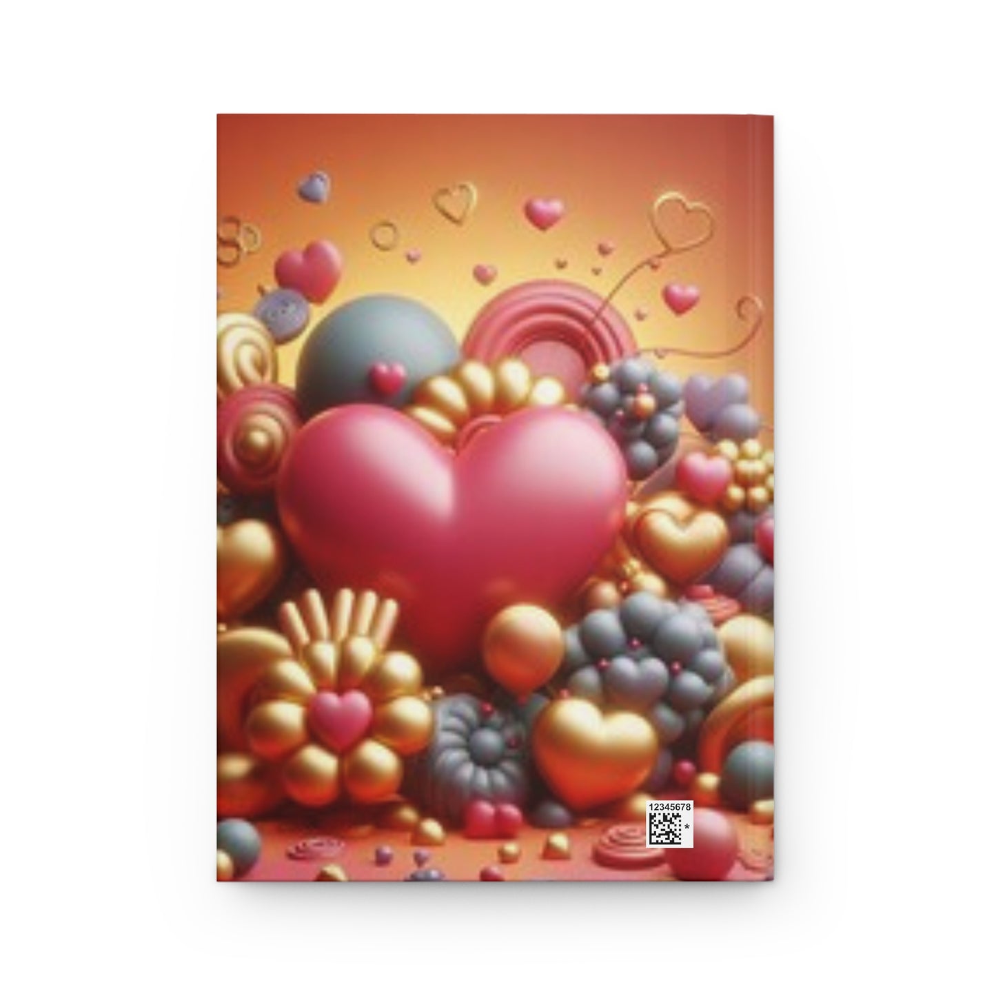 Beautiful Hearts Hardcover Journal, 3D Design with Matte Finish