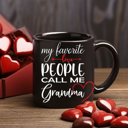 My Favorite People Call Me Grandma, Black Ceramic Mug 11oz