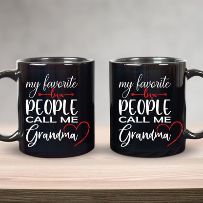 My Favorite People Call Me Grandma, Black Ceramic Mug 11oz