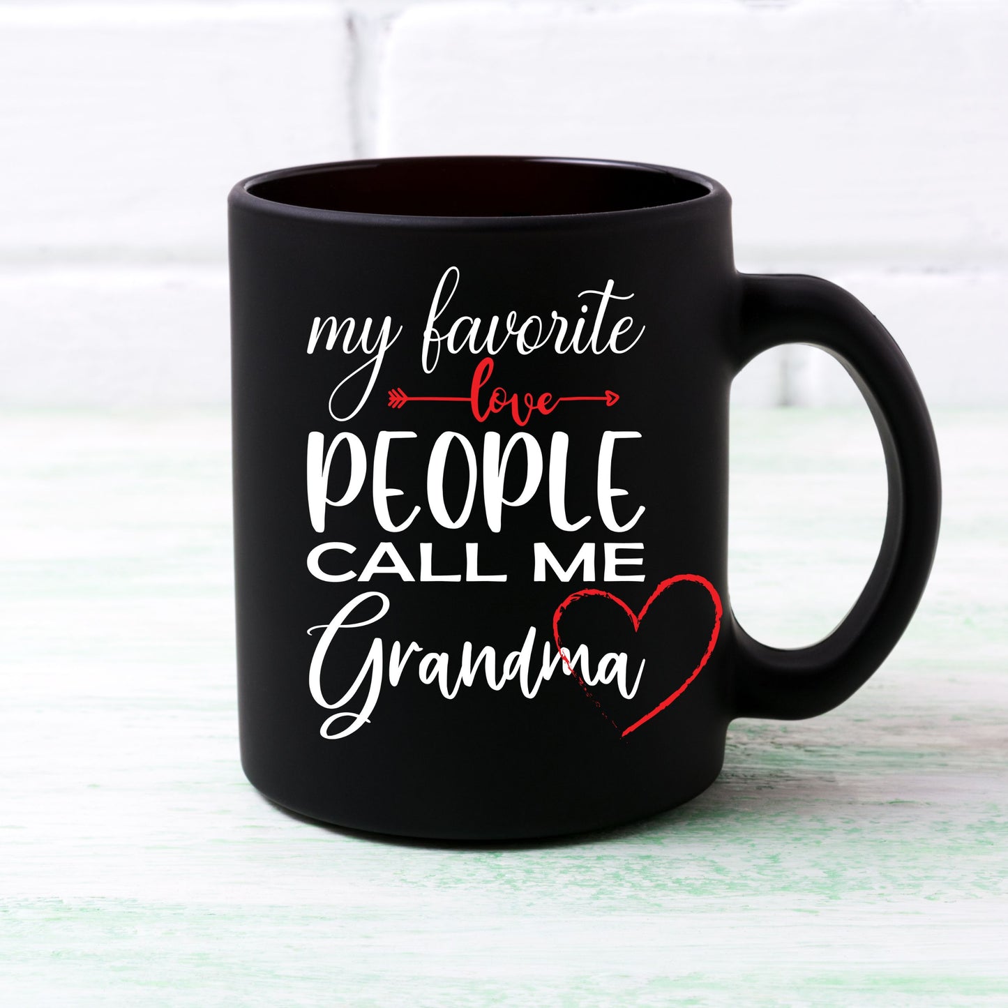 My Favorite People Call Me Grandma, Black Ceramic Mug 11oz