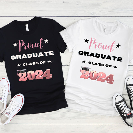 2024 Proud Graduate T-shirt. Unisex Cotton Tee