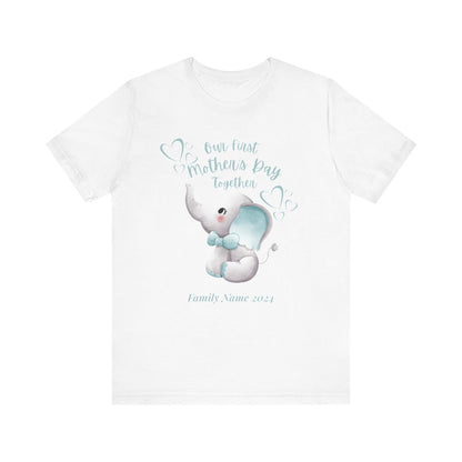 Our First Mother's Day Family T-shirts, Unisex Cotton T-shirt, Jersey Short Sleeve Tee